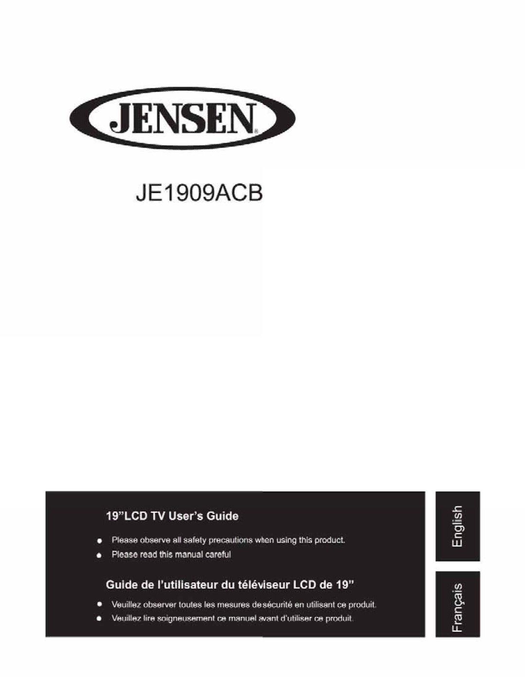 Jensen JE1909ACB manual 