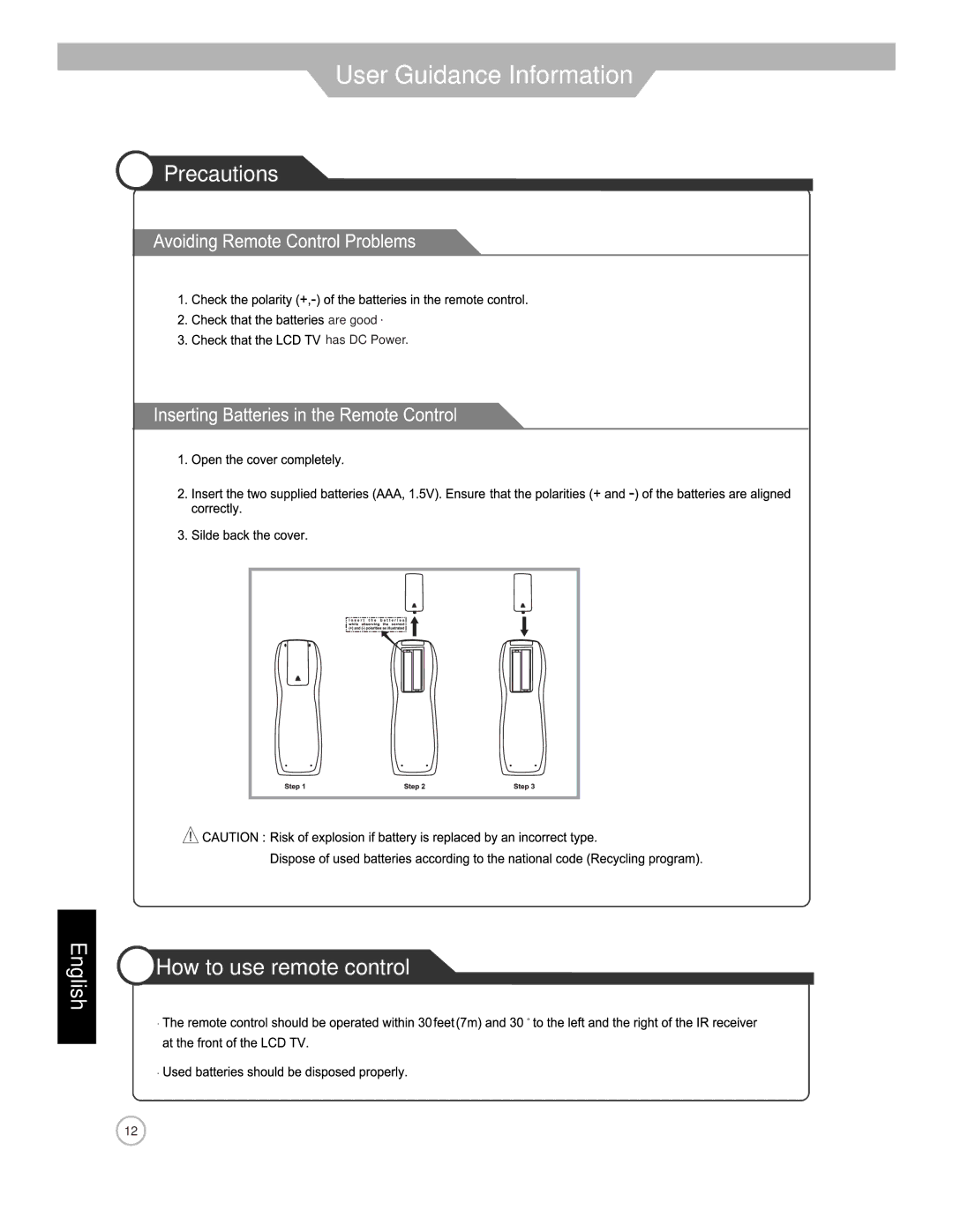 Jensen JE1911 manual Precautions, How to use remote control 