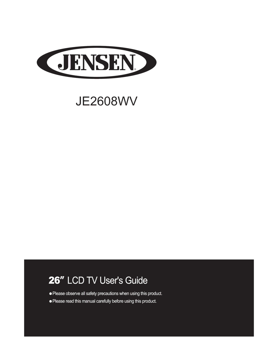 Jensen JE2608WV manual 