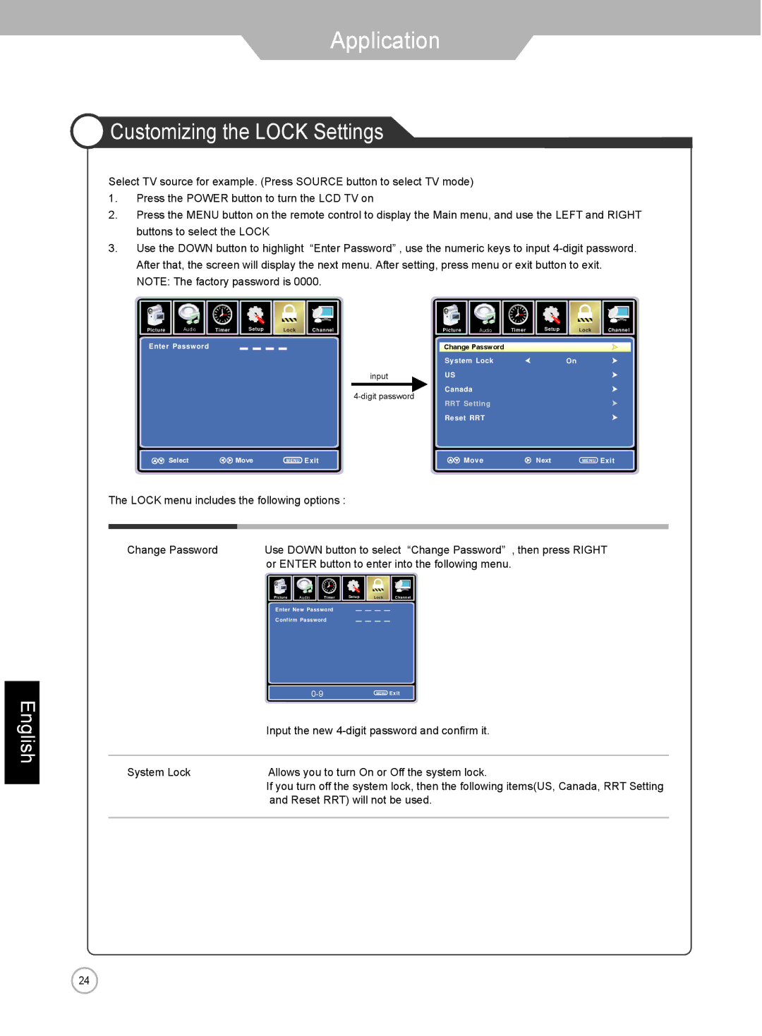 Jensen je3211 manual Customizing the Lock Settings 