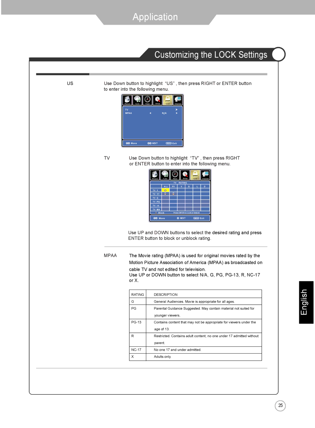 Jensen je3211 manual Customizing the Lock Settings 