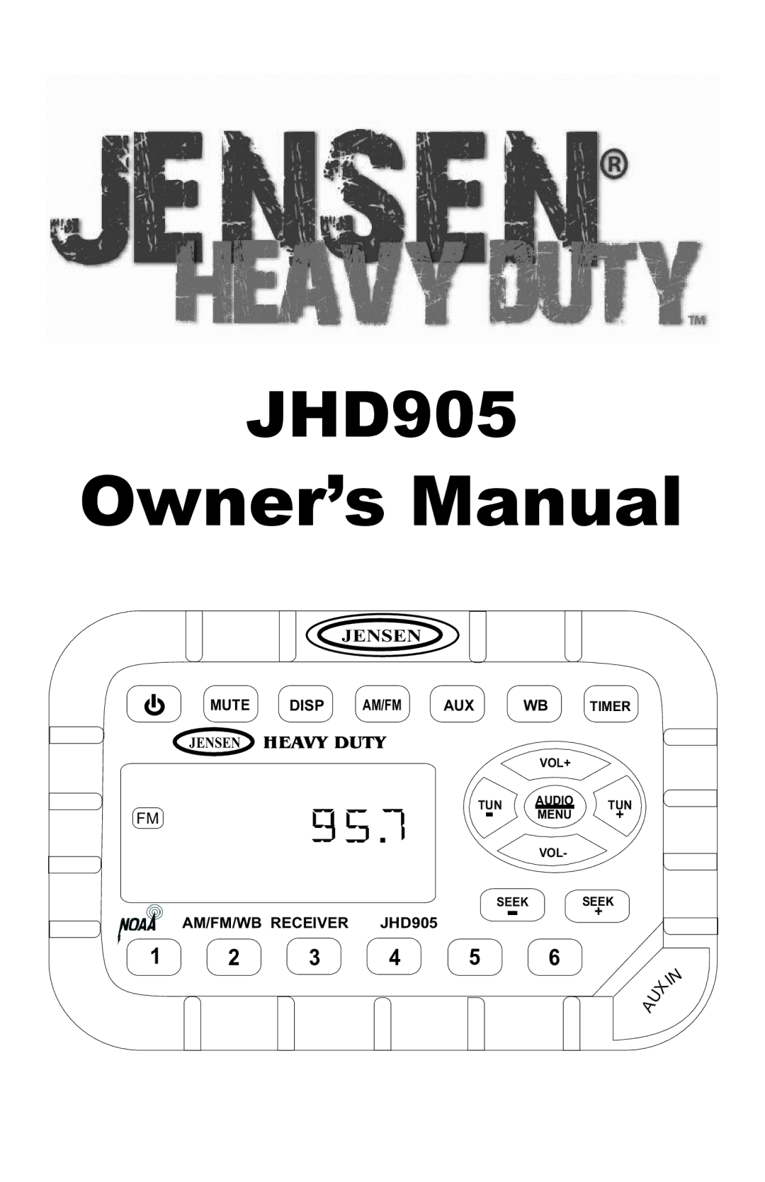 Jensen JHD905 owner manual 