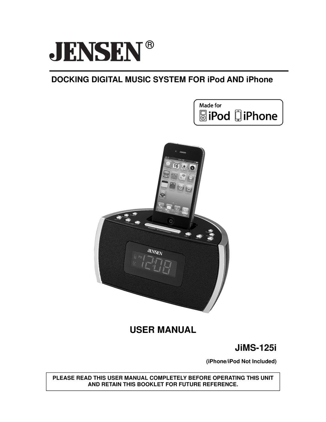 Jensen JIMS-125I user manual JiMS-125i 