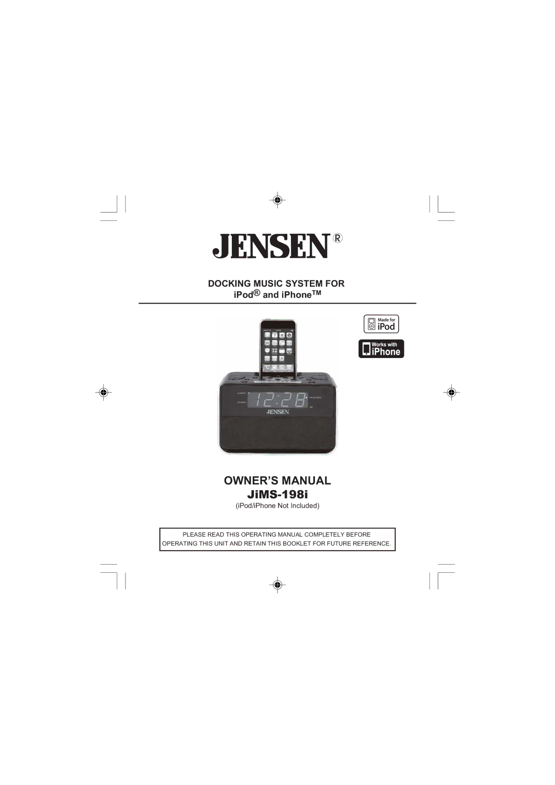 Jensen JiMS-198i owner manual 