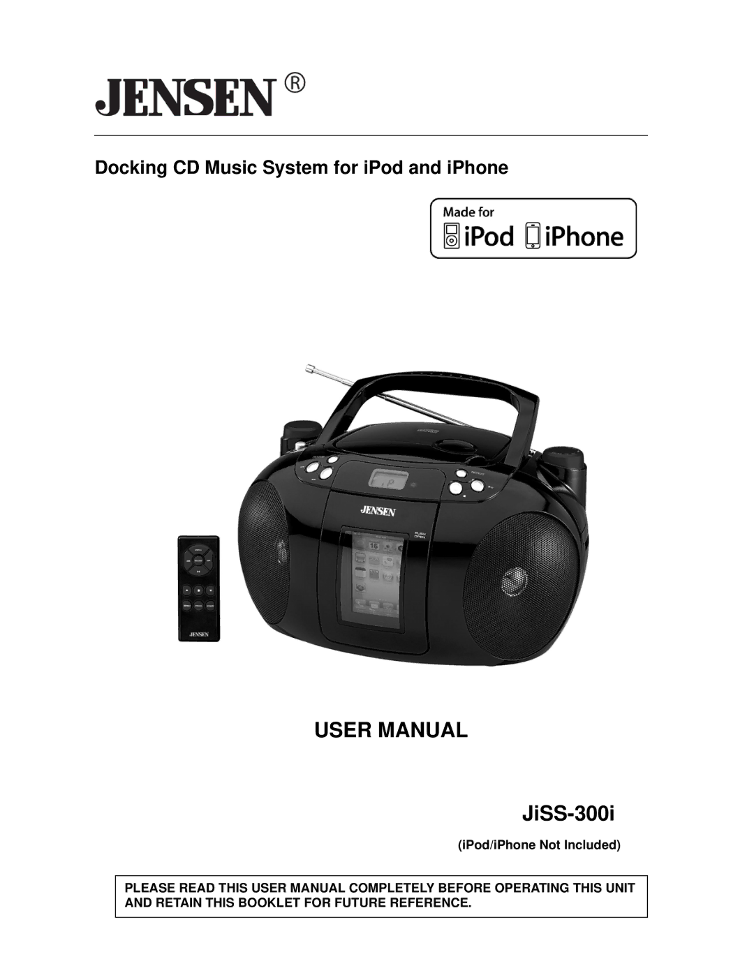 Jensen JISS-300I user manual JiSS-300i 