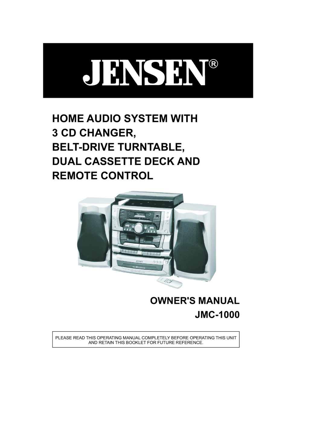 Jensen JMC-1000 manual Ownersmanual 