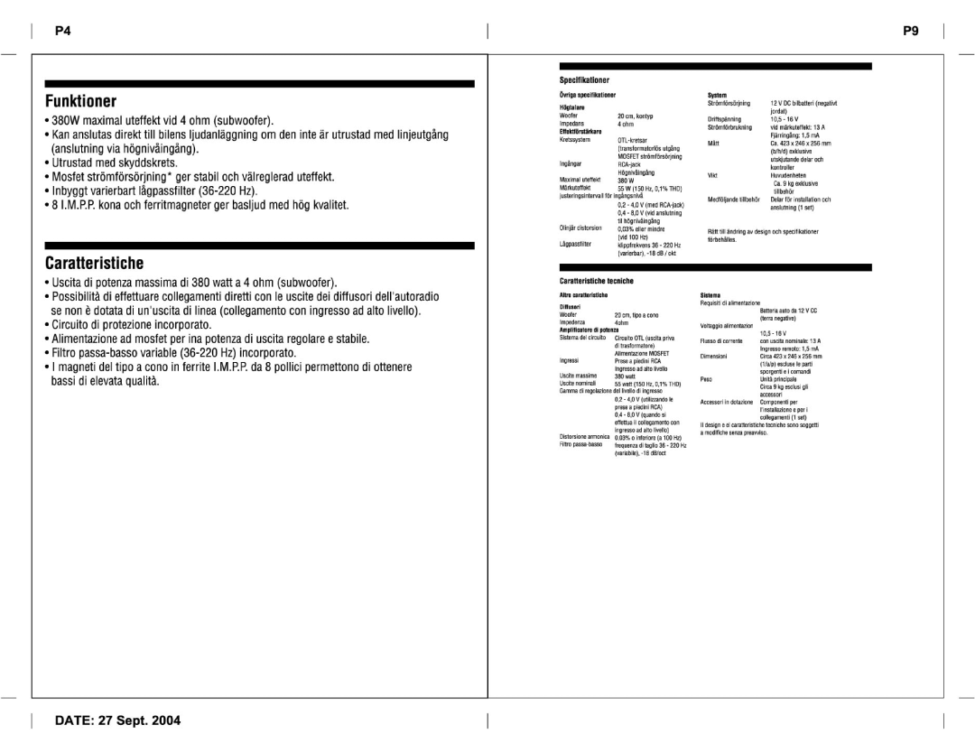 Jensen JXA8BA manual 