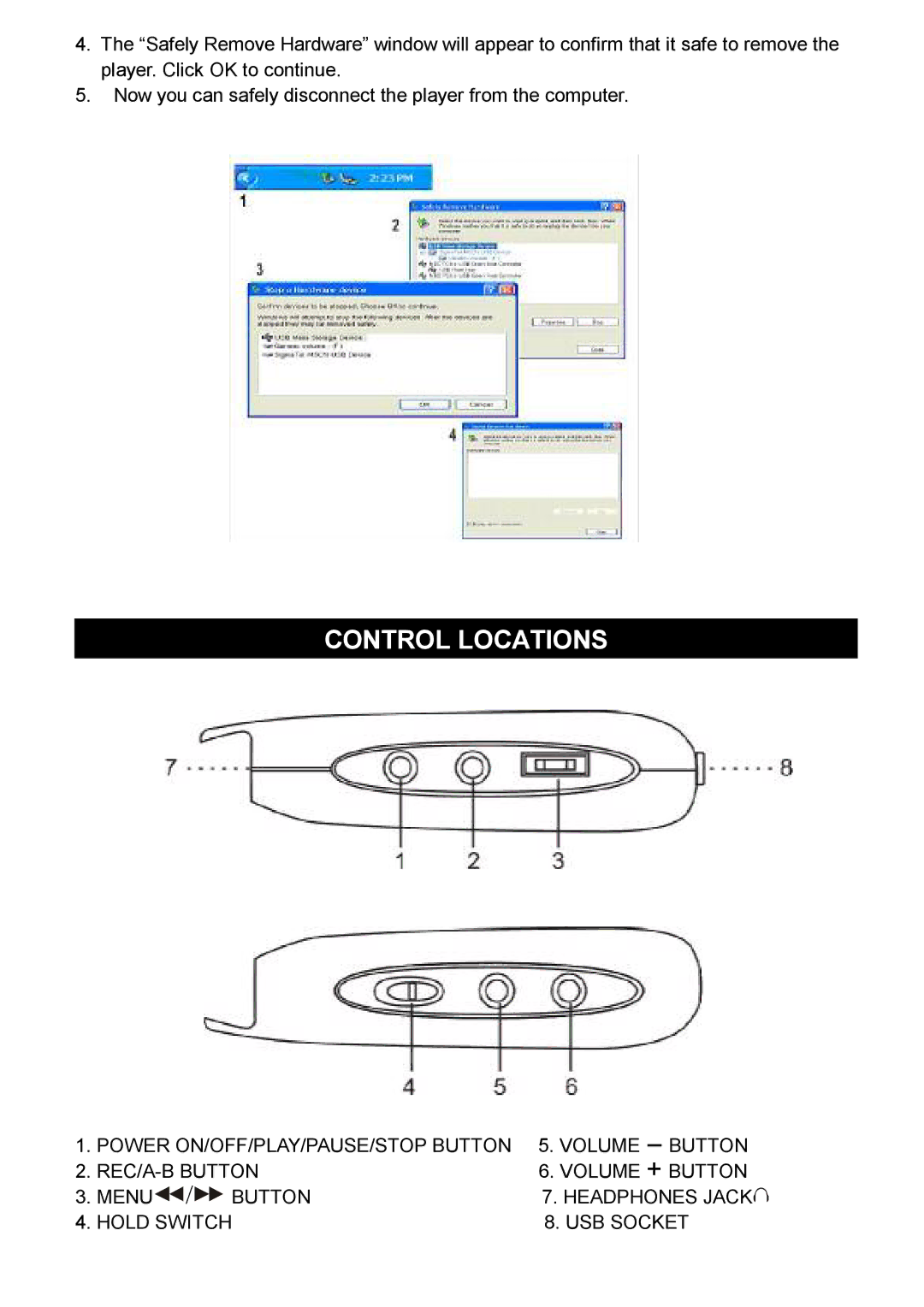 Jensen KT2045 owner manual Control Locations 