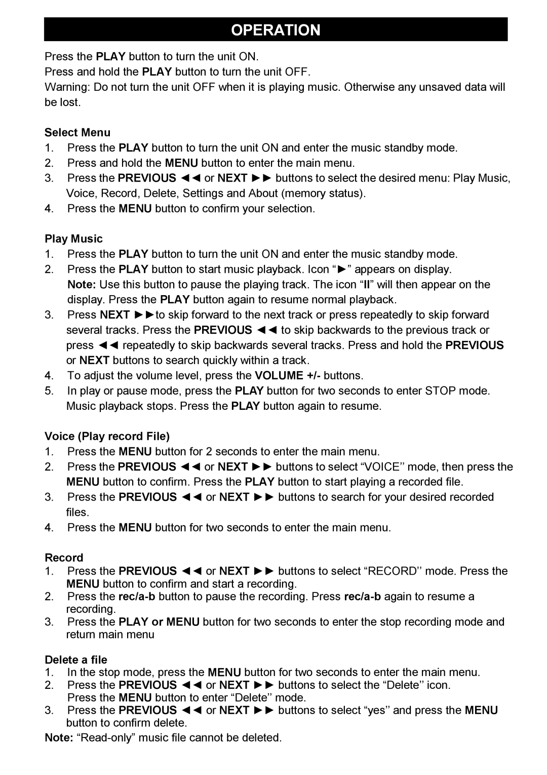 Jensen KT2045 owner manual Operation 