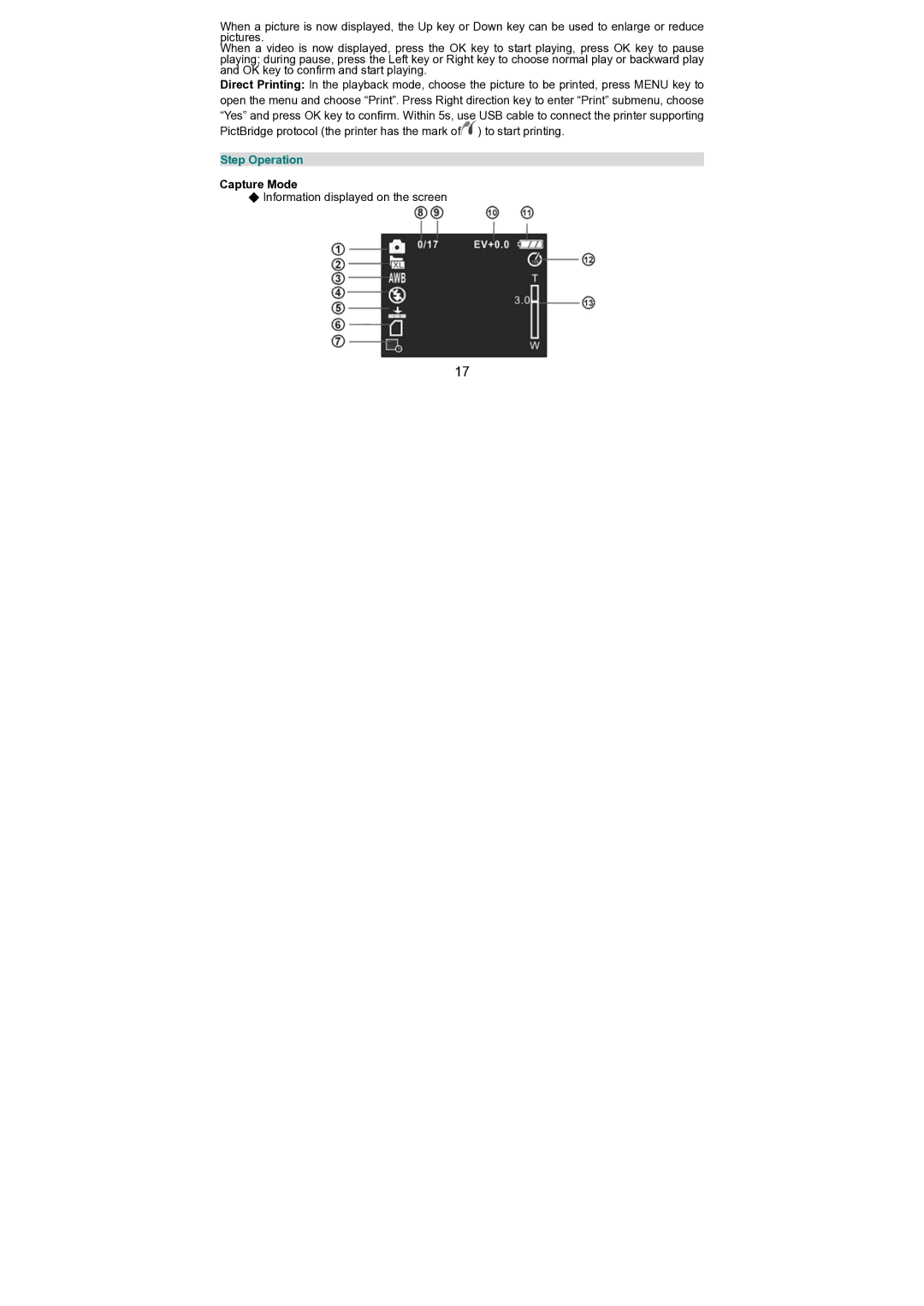 Jensen KT7015A owner manual Step Operation, Capture Mode 