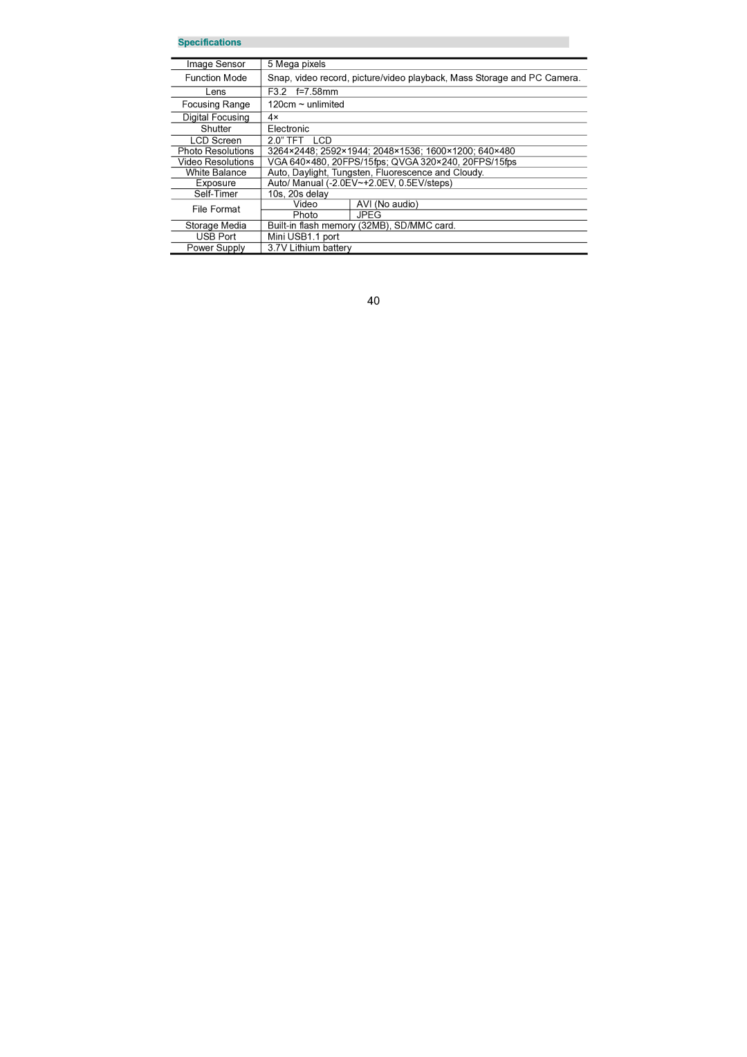 Jensen KT7015A owner manual Specifications, Jpeg 