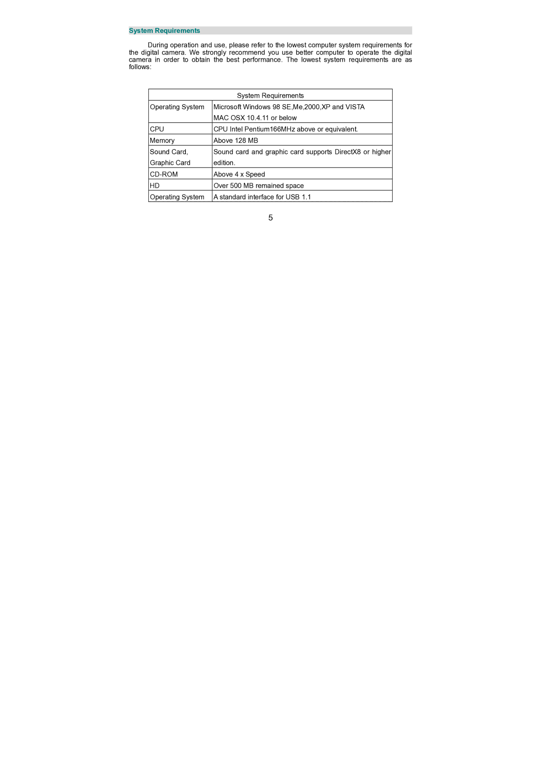 Jensen KT7015A owner manual System Requirements, Cpu 