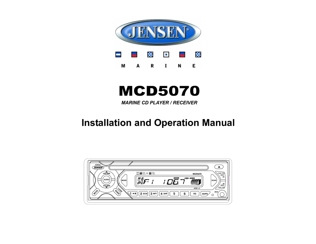 Jensen MCD5070 operation manual 