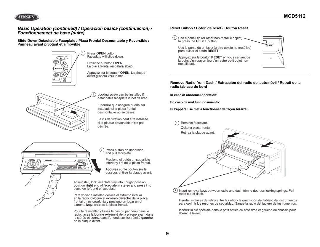 Jensen MCD5112 owner manual Ii/Mute 