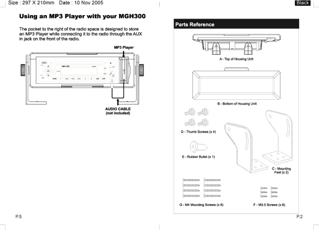 Jensen MGH300 manual 