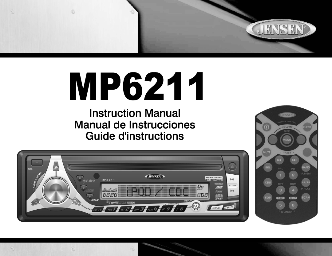 Jensen MP6211 instruction manual Instruction Manual Manual de Instrucciones Guide dinstructions 