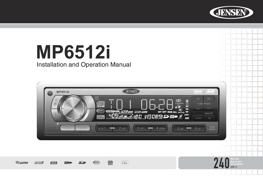 Jensen MP6512i manual 