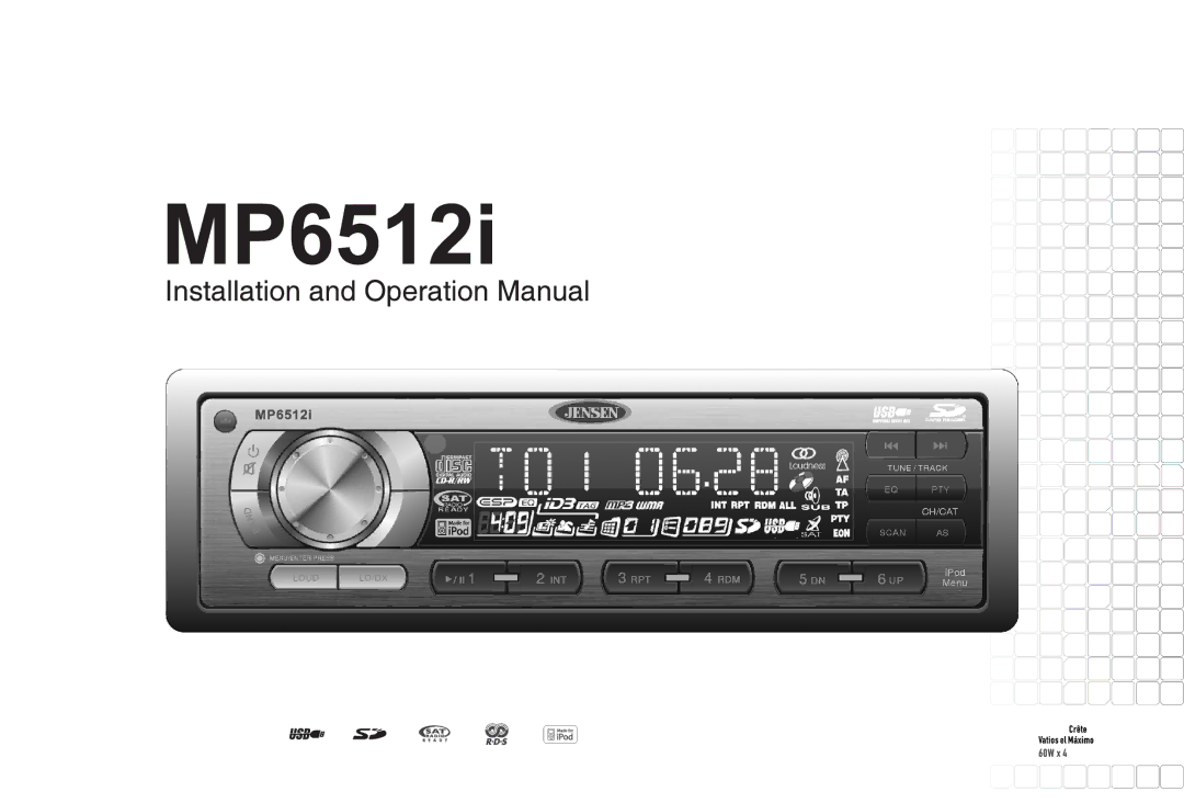 Jensen MP6512i manual 