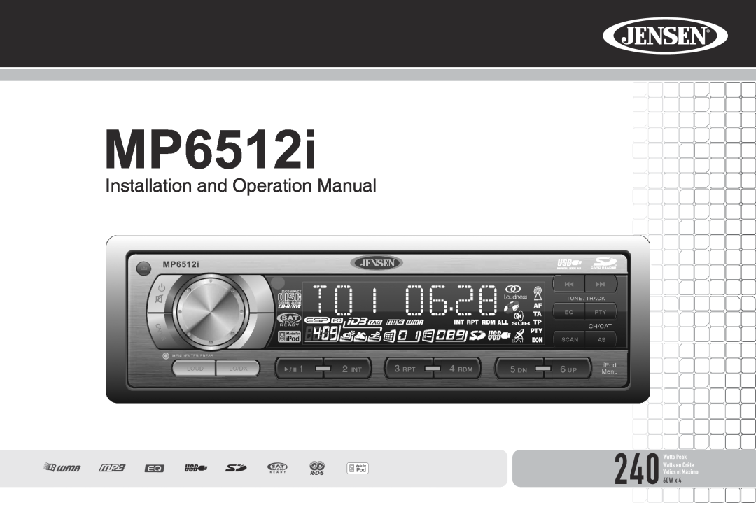Jensen MP6512i manual 