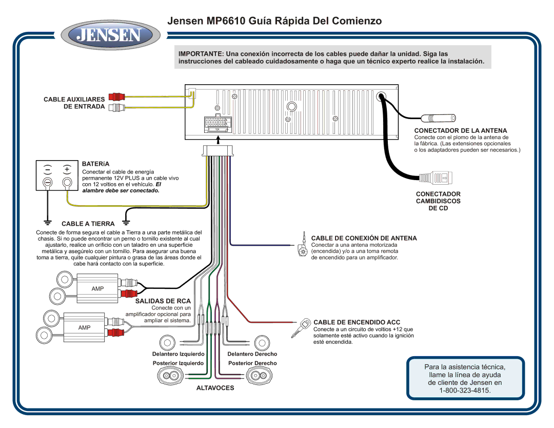 Jensen quick start Jensen MP6610 Guía Rápida Del Comienzo 