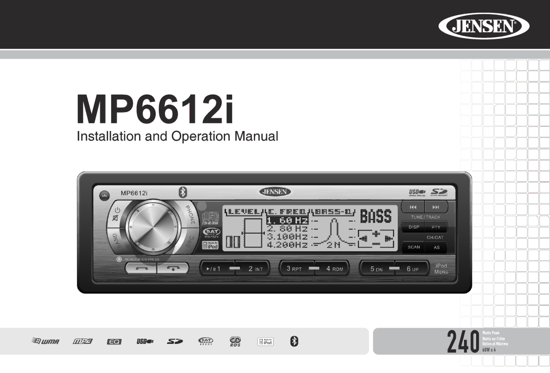 Jensen MP6612i manual 