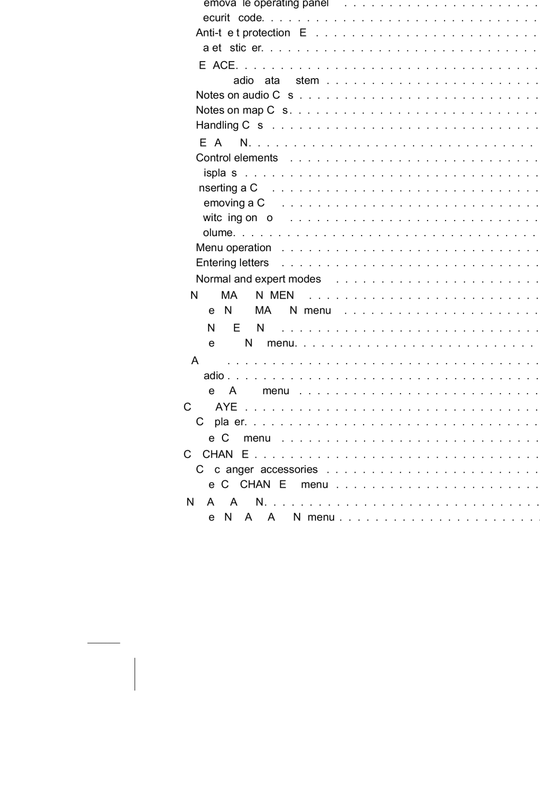 Jensen MS4200RS user manual Table of Contents 