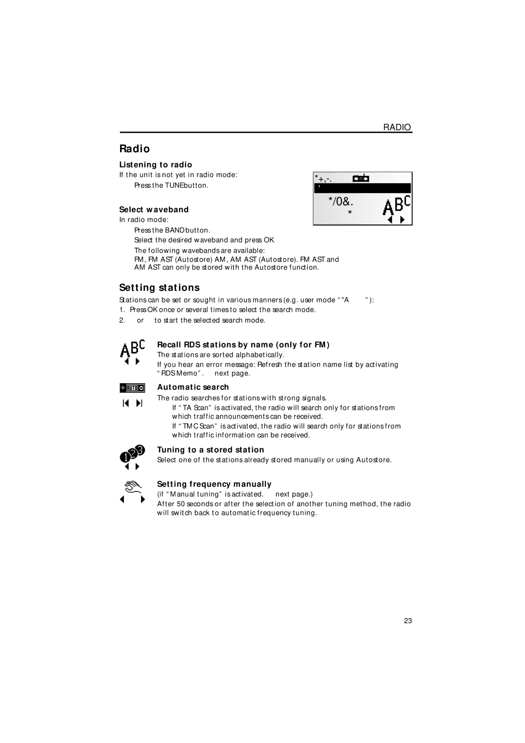 Jensen MS4200RS user manual Radio, Setting stations 