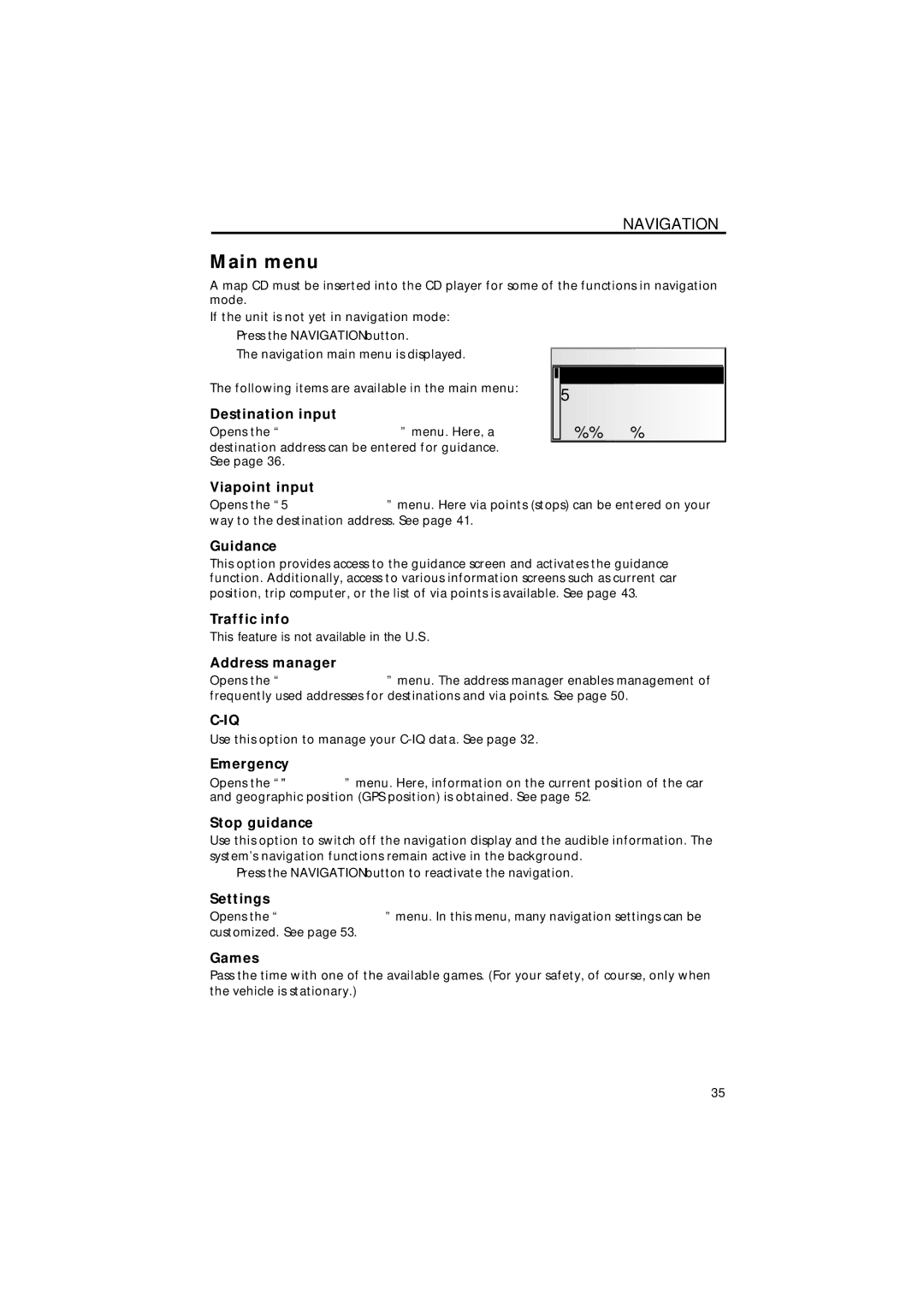 Jensen MS4200RS user manual Main menu 