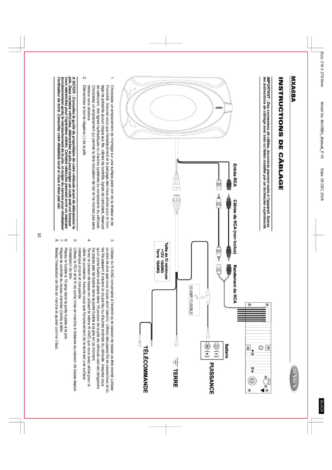 Jensen MXA6BA manual 