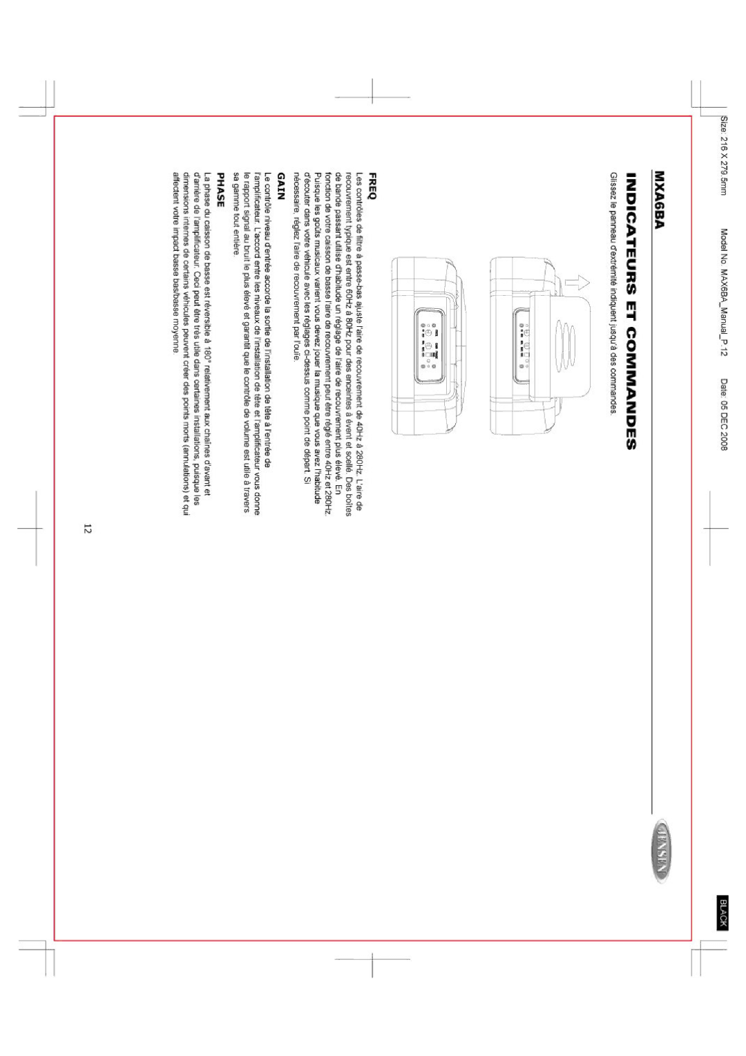 Jensen MXA6BA manual 