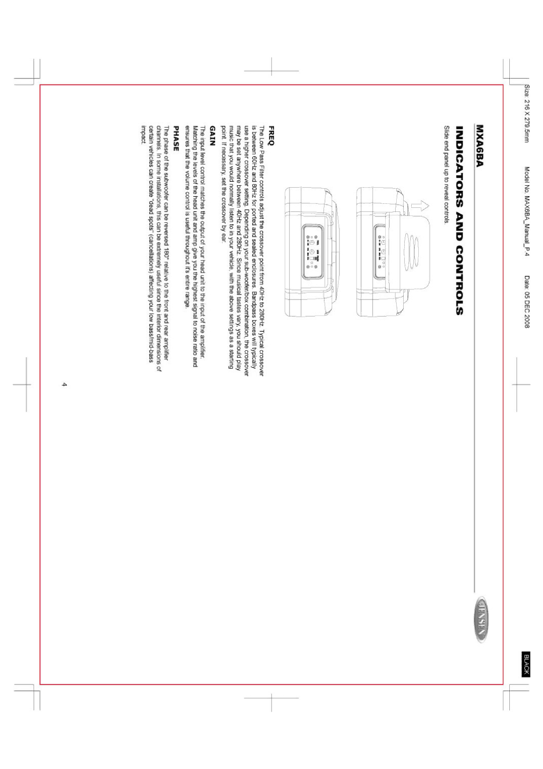 Jensen MXA6BA manual 