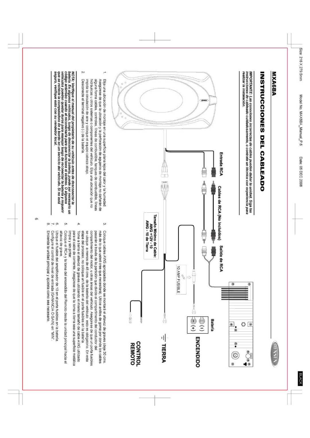 Jensen MXA6BA manual 