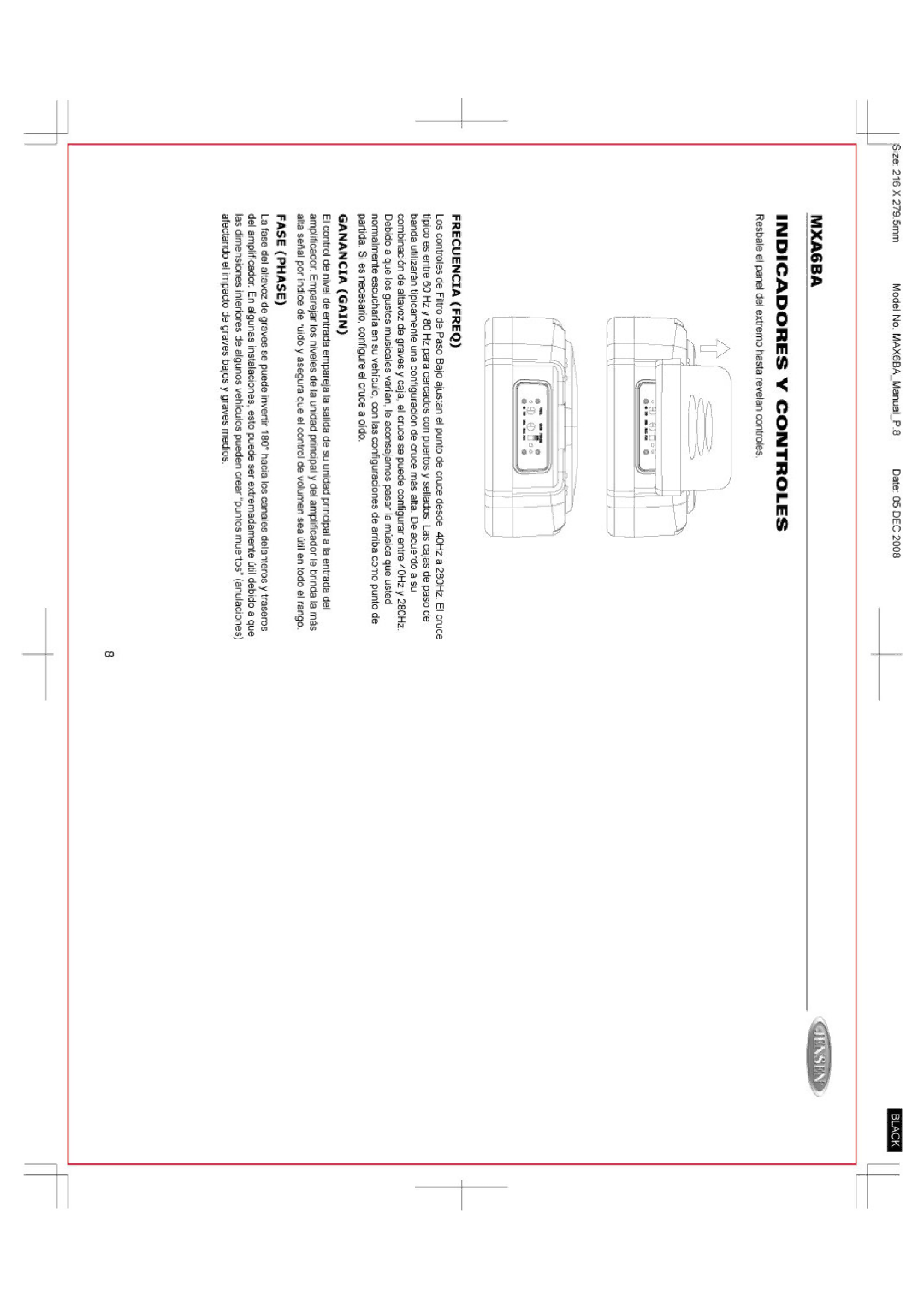 Jensen MXA6BA manual 