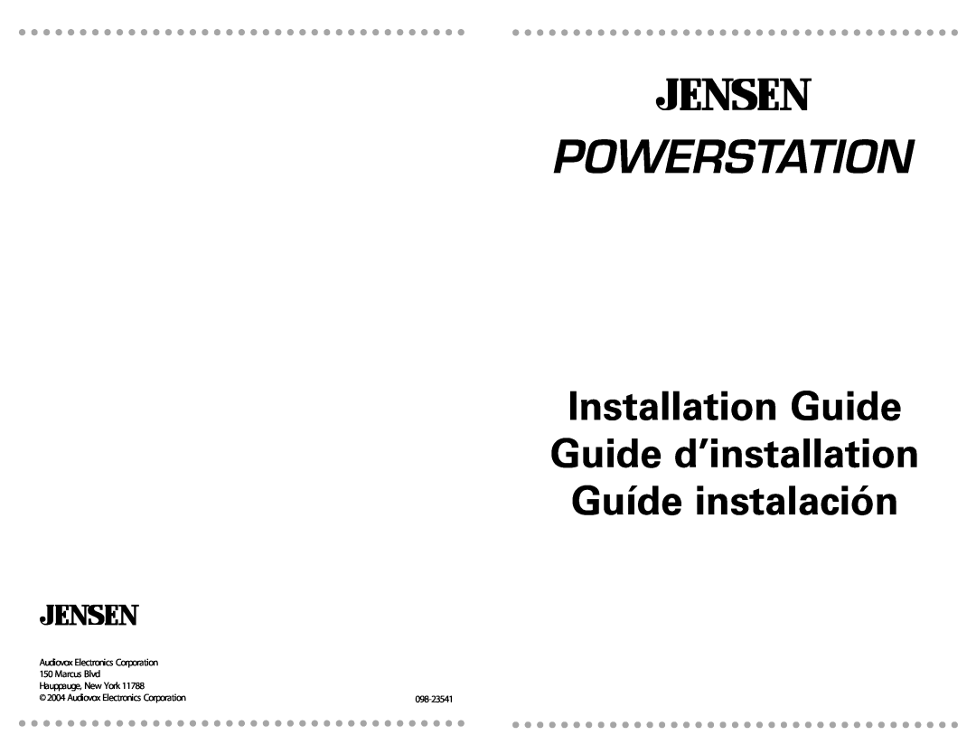 Jensen POWERSTATION manual Powerstation, Installation Guide Guide d’installation, Guíde instalación, Hauppauge, New York 