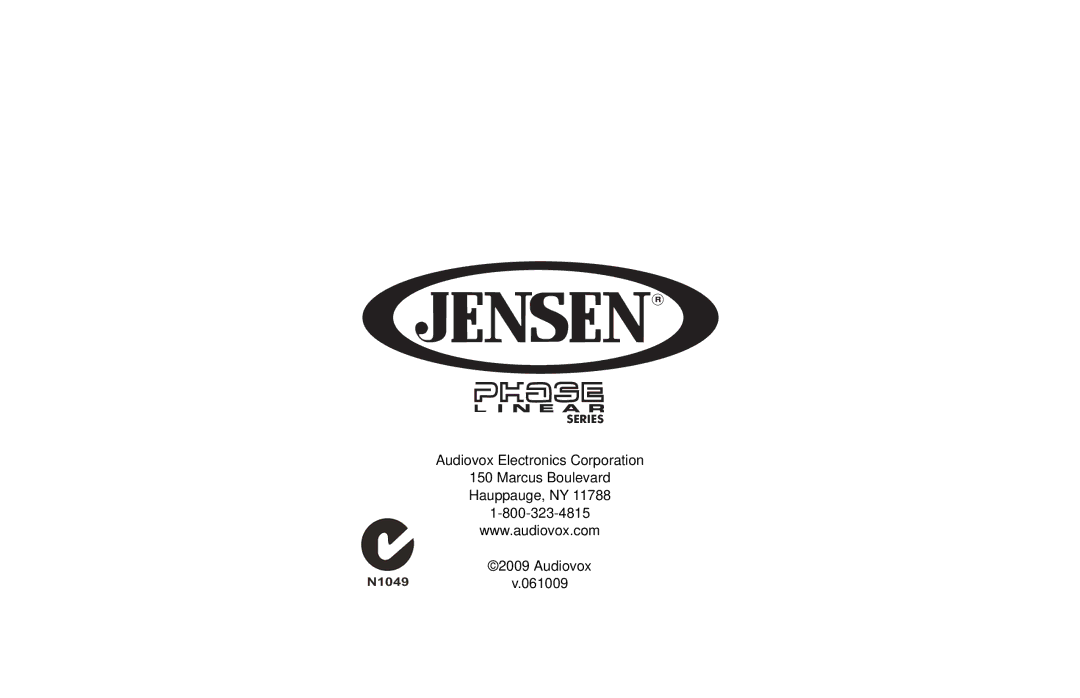 Jensen SD1513 owner manual Series 