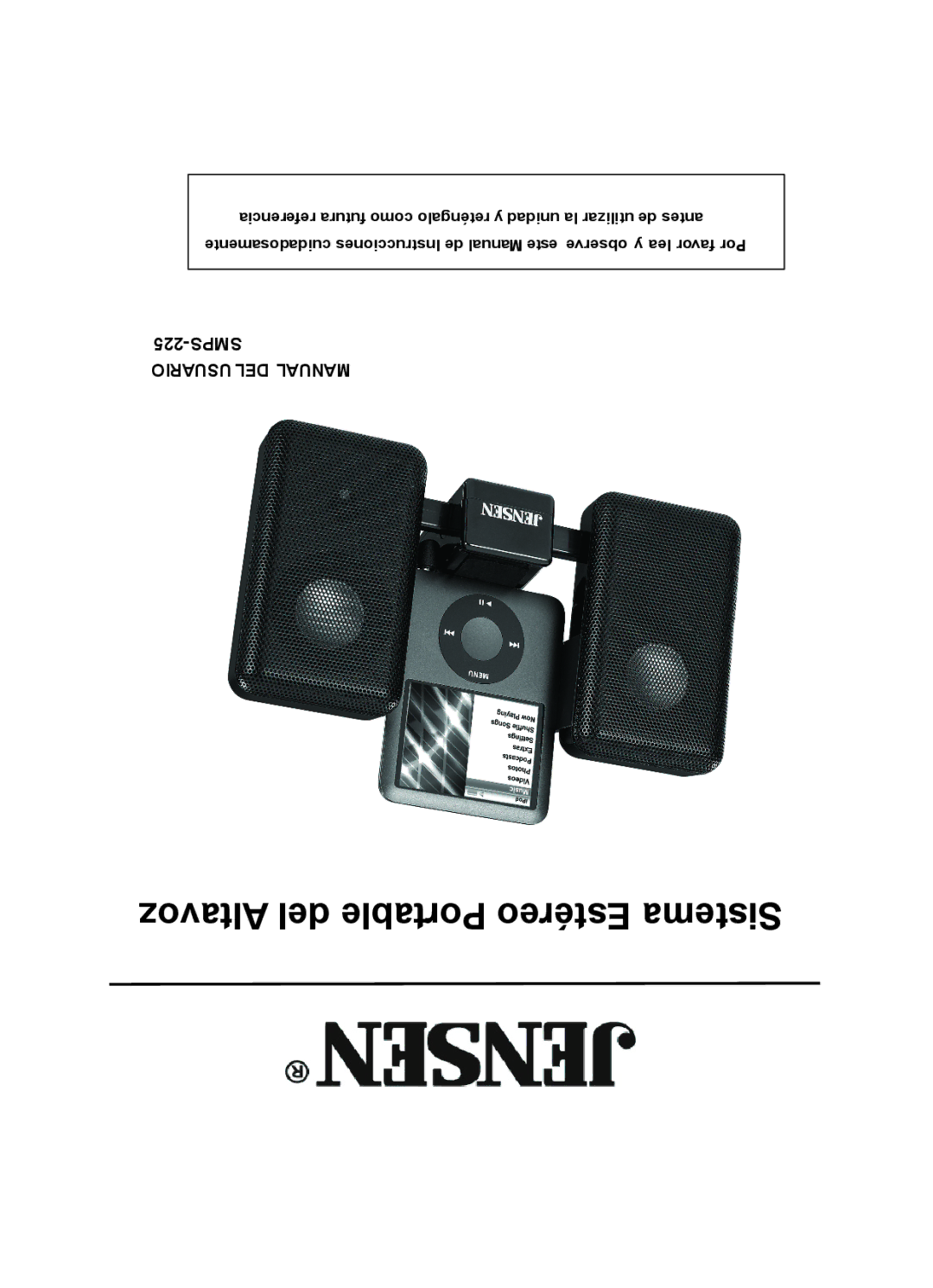 Jensen SMPS-225 user manual Lea favor Por 