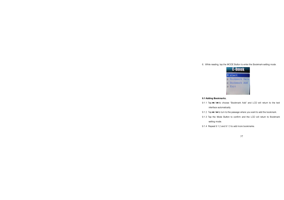 Jensen SMPV-2GBUB, SMPV-xGBUB user manual Adding Bookmarks 