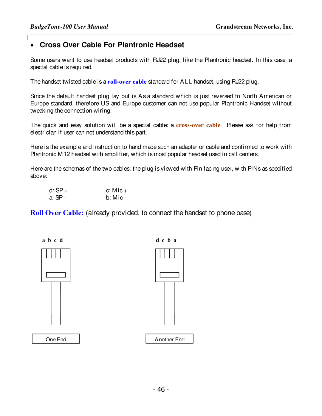 Jensen Tools 100 Sereis user manual Cross Over Cable For Plantronic Headset 