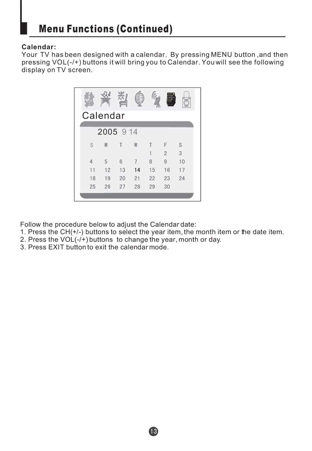 Jensen Tools CV2017J user manual Calendar 