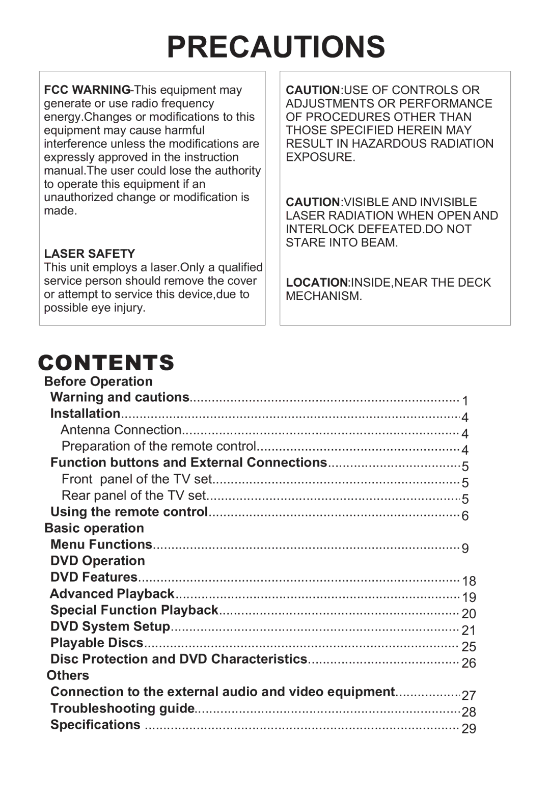 Jensen Tools CV2017J user manual Precautions 