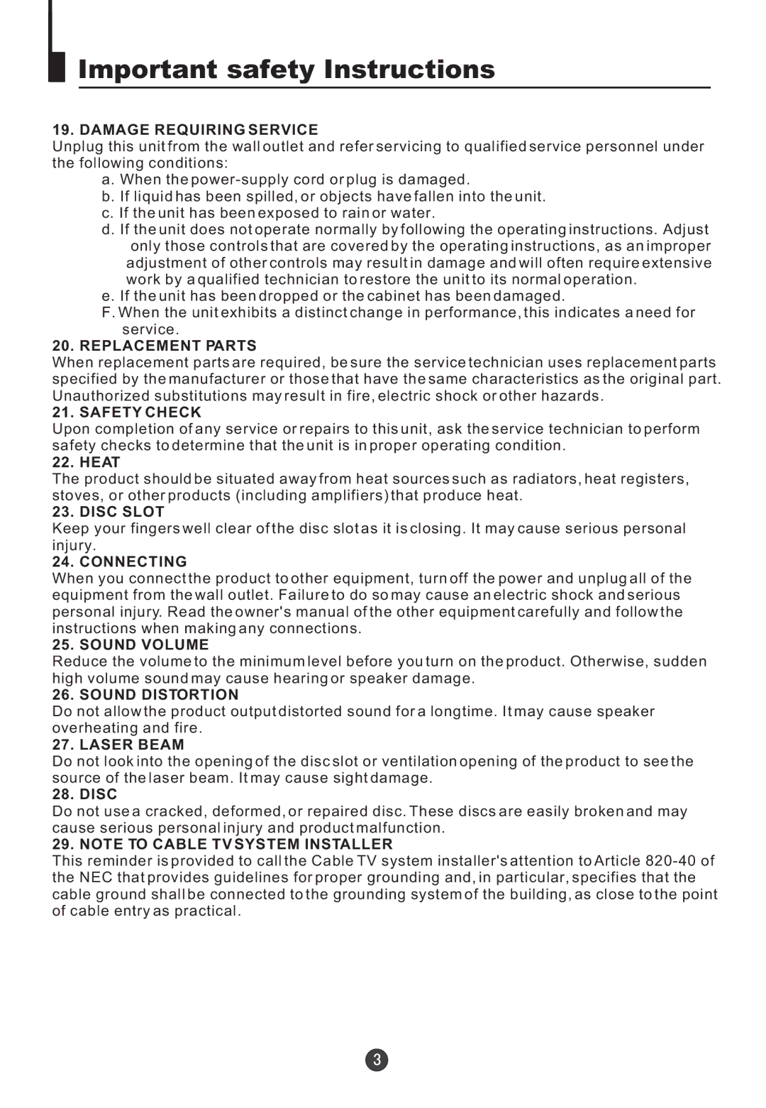 Jensen Tools CV2017J user manual Damage Requiring Service 