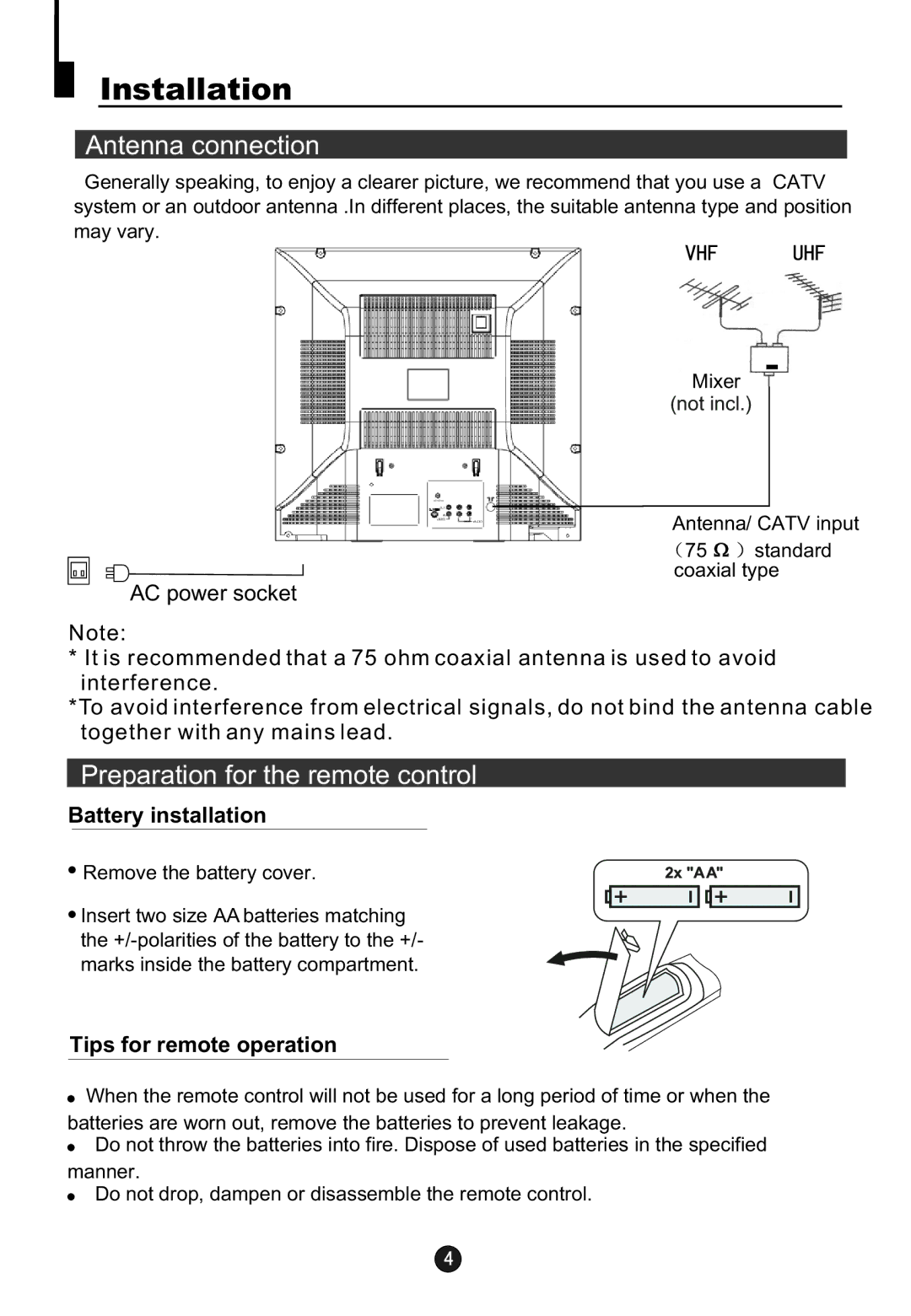 Jensen Tools CV2017J user manual Installation, Antenna connection 