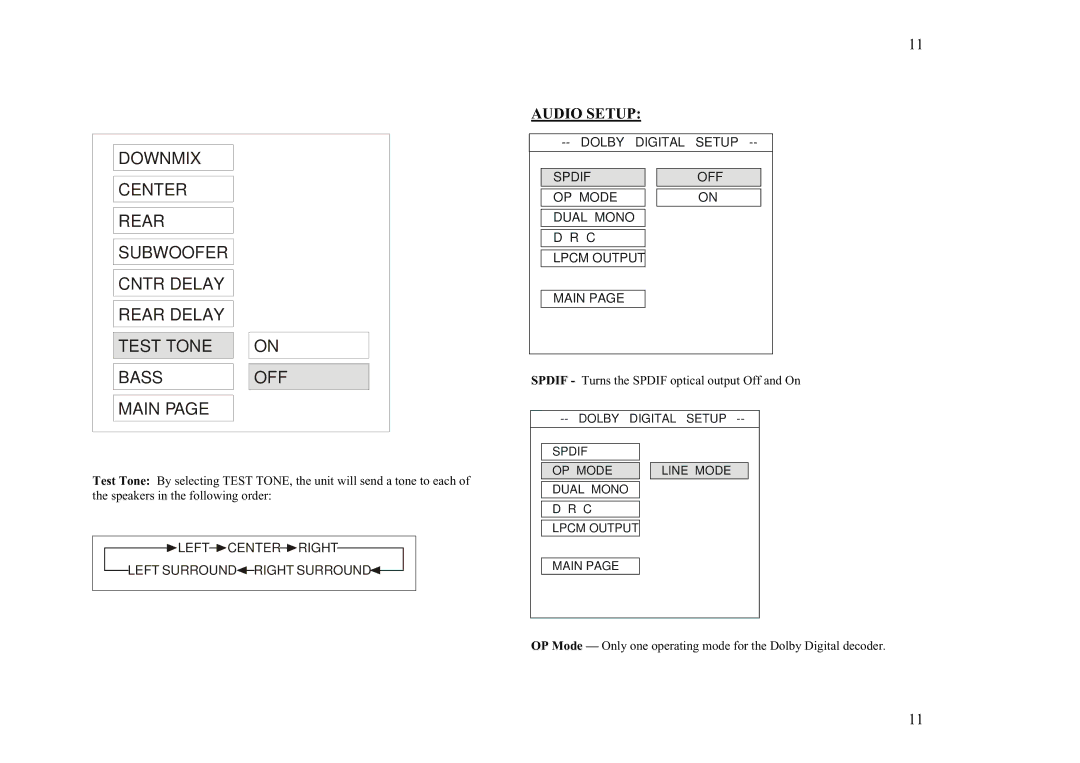 Jensen Tools DV1628 owner manual Audio Setup 