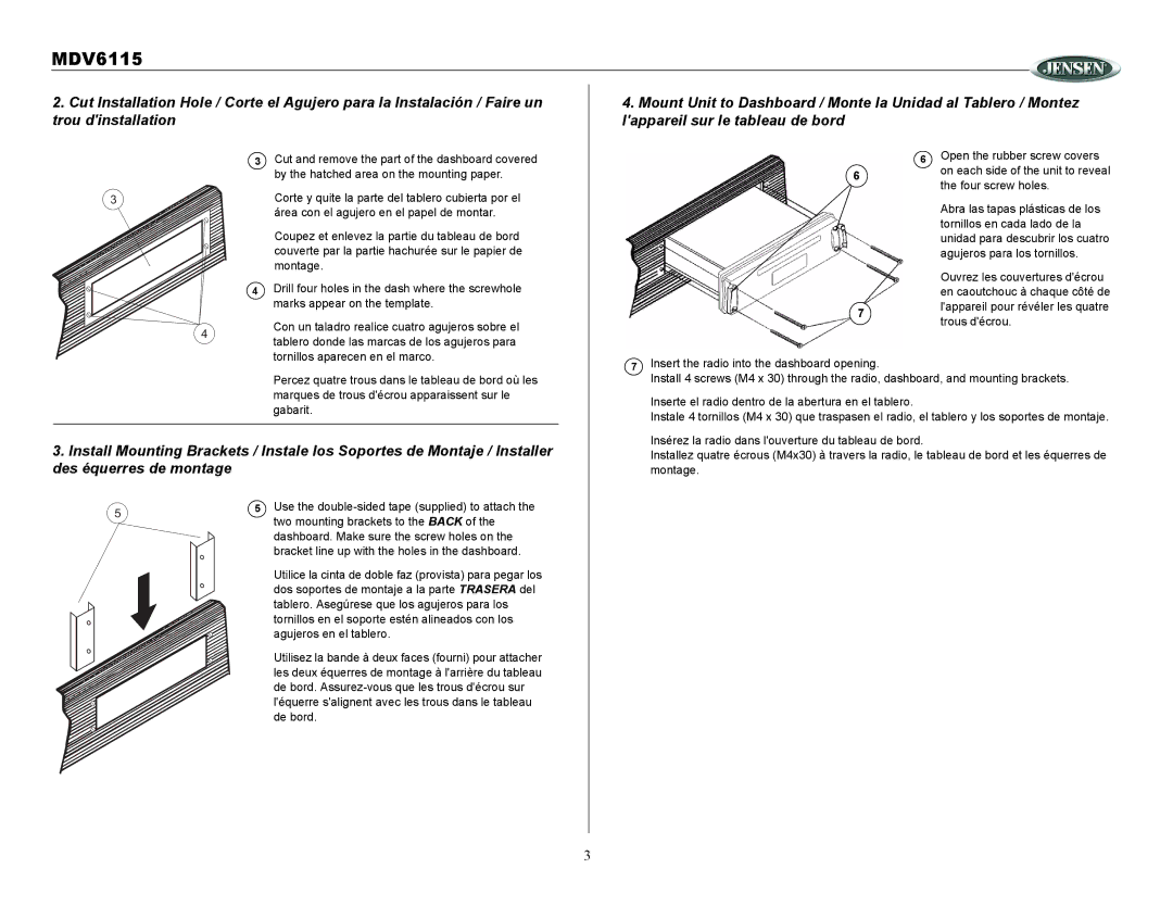 Jensen Tools MDV6115 owner manual 