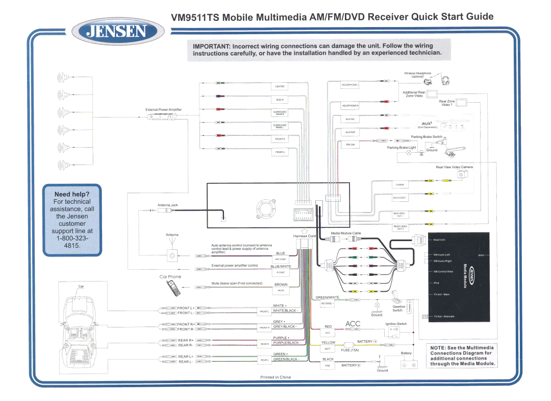 Jensen Tools VM9511TS instruction manual 