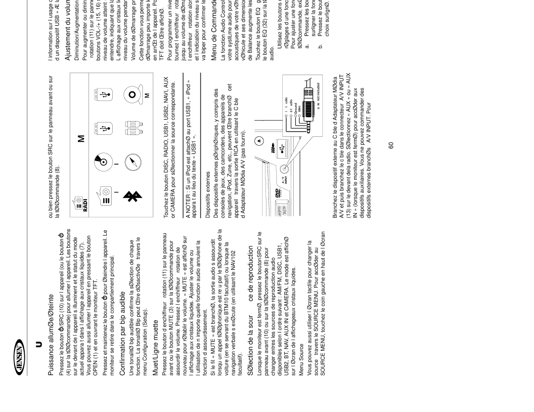 Jensen UV10 instruction manual Instructions D’OPERATION 