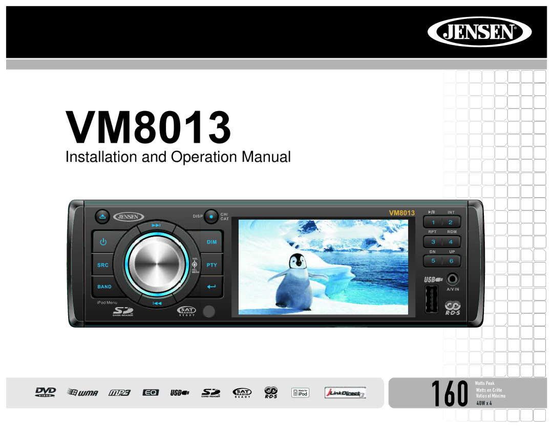 Jensen VM8013 operation manual 