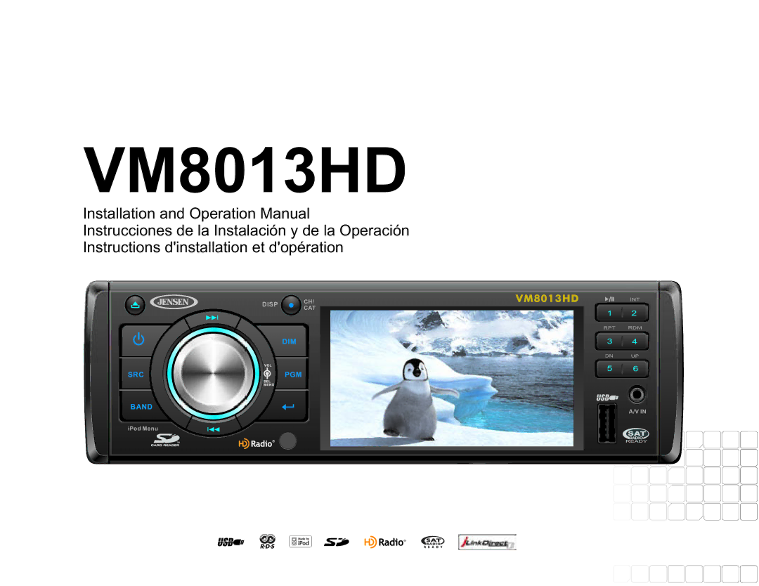 Jensen VM8013HD operation manual 