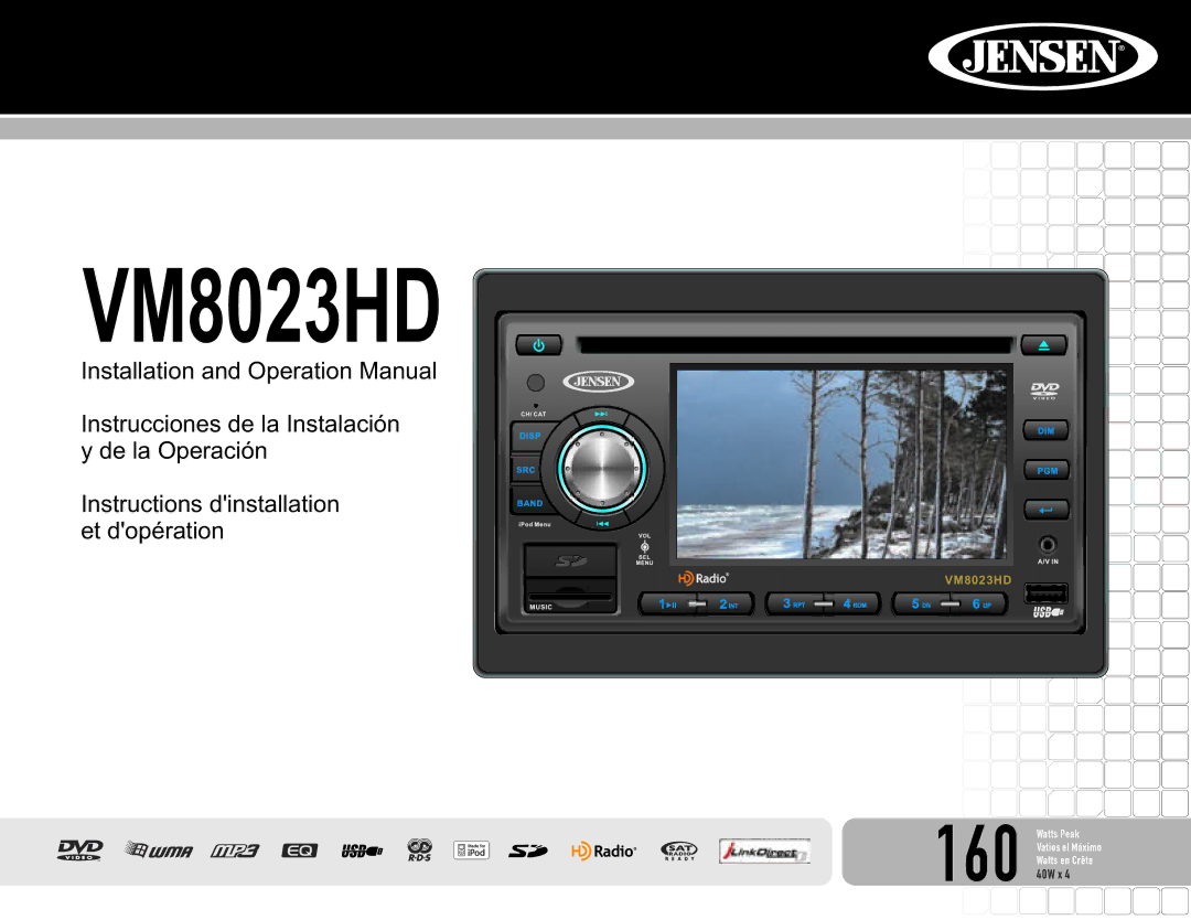 Jensen VM8023HD operation manual 