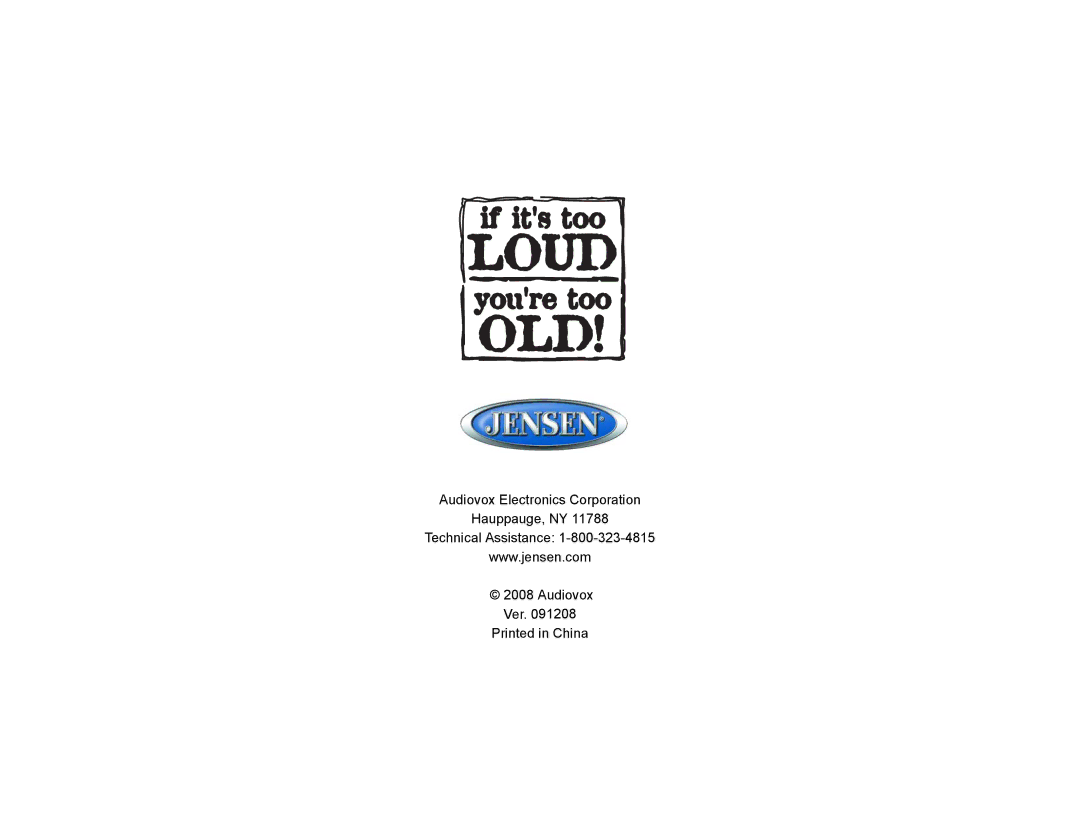 Jensen VM8023HD operation manual 